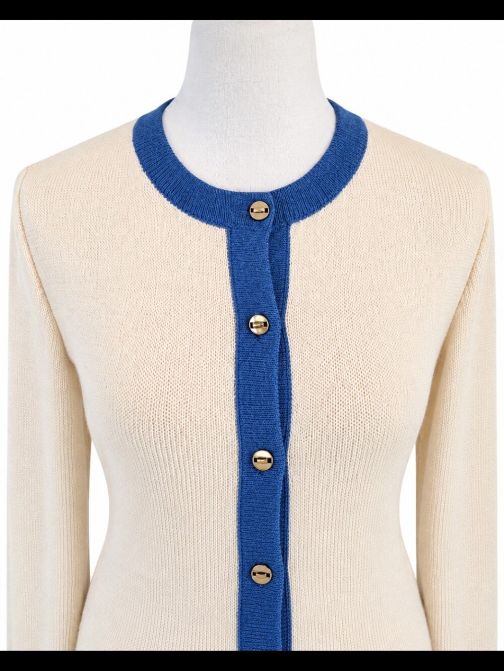 St John Marie Gray Vintage Santana Knit Nautical Cardigan Starfish Size 4 - Picture 3 of 11